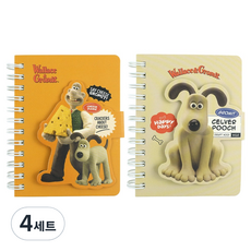 PINKFOOT 酷狗寶貝磁鐵筆記本2入組, 4套, 橘色, 米色