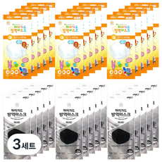 하이가드 숲의숨 방역 황사마스크 2종 세트 화이트 소형 KF94 15p + 블랙 대형 15p, 3세트