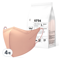 다나마스크 다나 오브 뷰티라인 새부리형 마스크 대형 KF94, 30개입, 4개, NO 6 애프리콧 21
