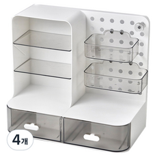 글로어스 책상 수납 연필꽂이 화이트 홀보드 콤비네이션, 혼합색상, 4개