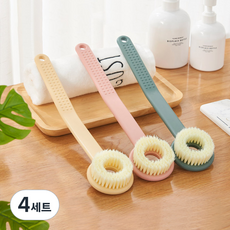 모나코올리브 등 블랙헤드 커브드 밀착 바디브러시 3종 세트, 인디핑크 + 옐로우 + 카키그린, 4세트