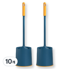 Sort It 直立式圓形馬桶刷 浴室廁所清潔刷, 海軍藍黃色, 10個