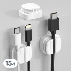 Jyulhome 3合1 usb 充電線 線材整理固定器, 白色, 15個