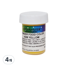 Chef Master 脂溶性粉 食用色素 黃色, 3g, 4個
