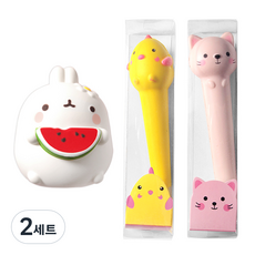 可愛魔浪 Squishy + Squishy 中性筆 2p 套裝, 西瓜魔浪（糊狀），隨機發貨（中性筆）, 2組