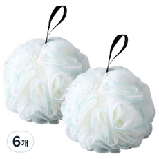 블랙조인 고급형 부드러운 그라데이션 대왕 샤워볼, 그린, 6개