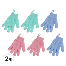 Wonine 涼爽磨砂沐浴手套, 隨機出貨, 2個, 6入