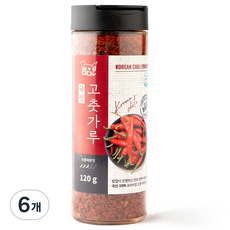 맘다믄 국산 고춧가루 보통굵기 보통매운맛, 120g, 6개