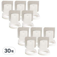 Market Plan 無孔多用途分配器掛鉤, 白色, 30個