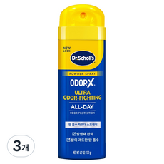 닥터숄 ODOR X 파우더 풋 스프레이, 3개, 1개입