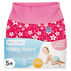 Splash About Brand New Happy Nappy 3D加強版 游泳尿布褲，柔軟保暖 Neoprene 潛水專用面料，環保省錢 可重複使用, XL, 5件