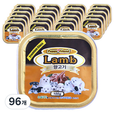 퍼피프랜드 강아지 사각 캔, 양고기, 100g, 96개