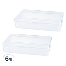Dodorich 堅固耐用氣墊粉撲盒 長方形, 透明, 6個