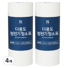일상비움 다용도 정전기 청소포 60매, 4개