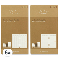 DiLusso 無日期手帳日誌 雙頁一週 直式補充內頁, 6個, 64張