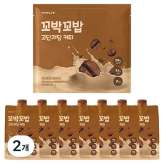 꼬박꼬밥 고단저당 단백질 쉐이크 커피맛 7p, 2개, 280g