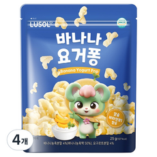 루솔 바나나요거퐁, 혼합맛(바나나/요거트), 25g, 4개