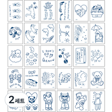 夏季時尚紋身貼紙30款套組, A角色, 2套