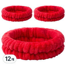 Nalli Sisters 簡約洗臉髮帶, 12個, 19 紅色 三線