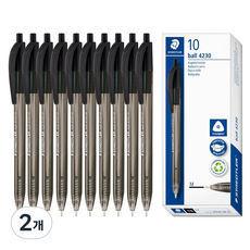 STAEDTLER 施德樓 4230 原子筆 1mm 10入, 黑色, 2個