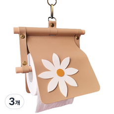 마켓피오 인테리어 플라워 가죽 휴지걸이, 타입 4, 3개