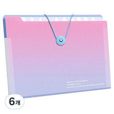 아트조이 그라데이션 아코디언 파일 폴더 8칸, 핑크, 6개