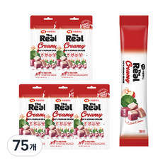 하림펫푸드 강아지 더리얼 크리미 짜먹는 간식, 혼합맛(오리/닭가슴살), 10g, 75개