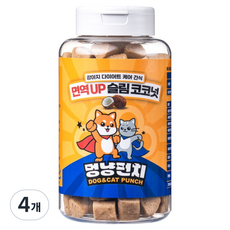 멍냥펀치 강아지 다이어트 케어 면역업 슬림 코코넛 간식, 4개, 300g