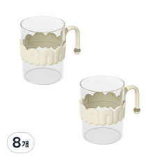 THE ZAKKA 透明字母衛浴漱口杯, 象牙白, 8個