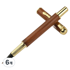 비투윈 만년필형 캘리그라피펜, 우드브라운, 6개