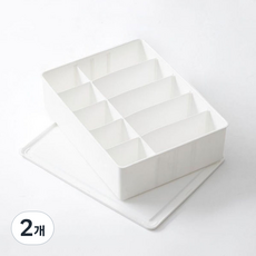 스타 다용도 칸막이 정리함 혼합 23.7cm, 14 화이트, 2개