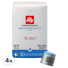 일리 디카페인 캡슐커피, 6.7g, 30개입, 4개