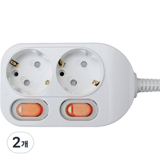 KUMHO Beongaepyo 節能型獨立開關2孔延長線 WI-MC1623, 單一顏色, 3m, 2個