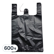 부국비닐봉투 검정 일반마트봉투 1호, 3L, 600개