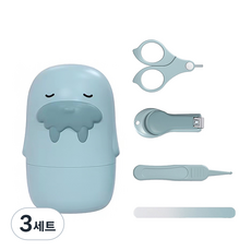 Life2B 嬰兒動物角色指甲刀套裝, 海象藍, 3組