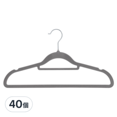 comet Home 絲絨防滑衣架, 灰色, 40個