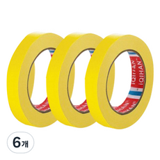 iQIHAN 彩色紙膠帶 15mm x 15m, 6個, 黃色