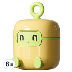 휴대용 물세척 돌돌이 귀여운 미니 먼지 제거기, 노란색, 6개