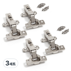 지오비즈 싱크대 가구 도어 댐퍼 경첩 4p + 전용피스 24p 세트, 3세트