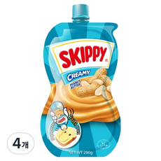 스키피 짜먹는 땅콩버터 크리미, 290g, 4개