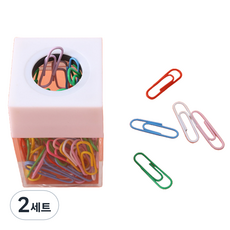 Likezone 便利迴紋針筒 白色 + 18p 迴紋針組, 2套