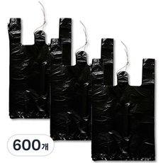 애니돌 손잡이 마트봉투 검정, 3L, 600개