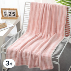 소니오 고리걸이 소프트 샤워 바스타월 289g 폴리에스테르사, 01 핑크, 3개