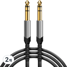 Home Planet 5.5 to 5.5 TRS 音源線, 黑色, 2個, 1.5m