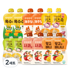 이유케어스 무럭무럭 키즈죽 6종 x 2p 세트, 옥수수, 제주당근, 고구마, 단호박, 사과랑배, 망고랑바나나, 2세트, 100g