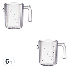 더자카 두툼한 선인장 욕실 양치컵, 투명, 6개