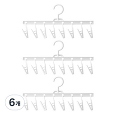 日常款帽子夾多功能掛勾, 6個, 白色