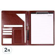 Toppia辦公用計算機簽核板文件夾, 2個, 皮革酒紅色