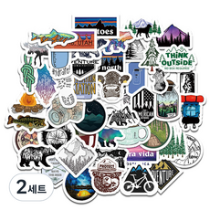 行李箱貼紙 筆電 街頭 戶外 裝飾 50款套組, 混合顏色, 2套