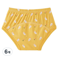 아가짱 유아용 시그니처 모달 배변 훈련 팬티, 당근토끼, 6개